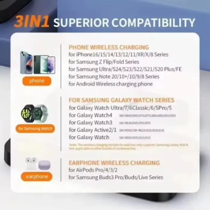 Chargeur sans fil magnétique 3 en 1