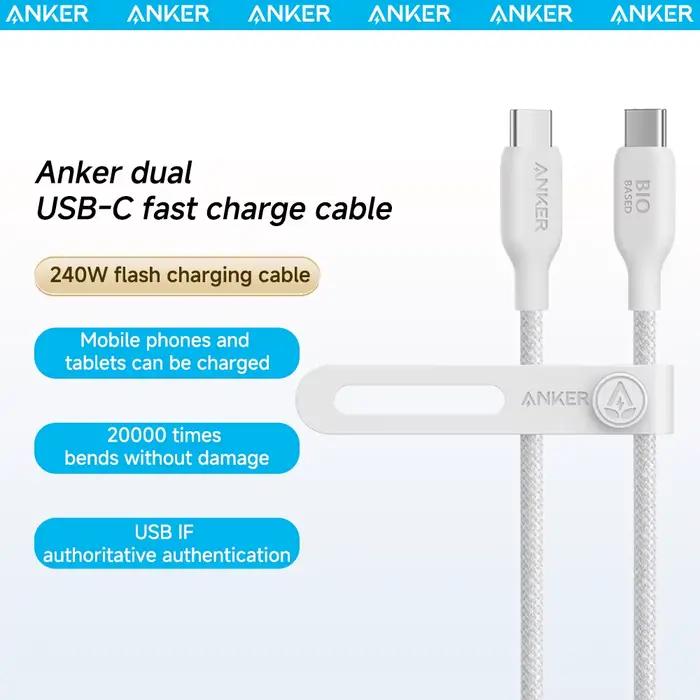 Câble USB-C Anker 240W Charge Rapide Tressé Biologique Pour iPhone iPad MacBook Occasions Spéciales