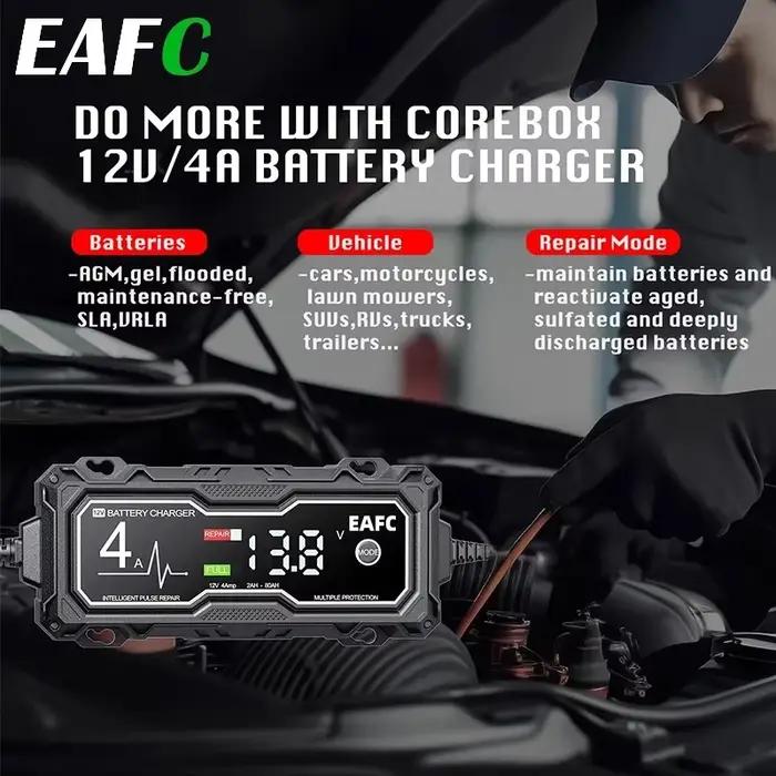 EAFC 4A chargeur de batterie de moto de voiture chargeurs intelligents protection Multiple réparation d'impulsions