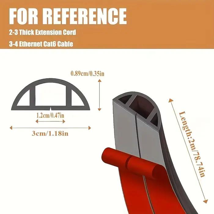 1PC 2m/78.74 pouces Canalisation de câbles de sol flexible