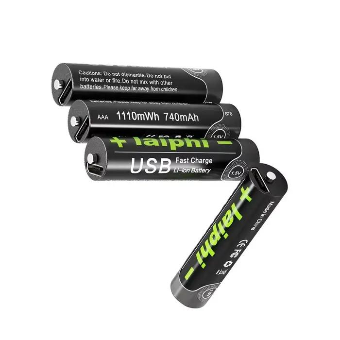 Batterie USB AAA 1.5V, alimentation Portable Rechargeable pour l'électronique