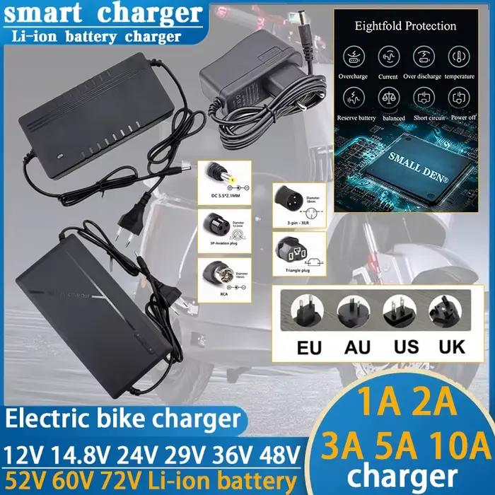 Chargeur Li-ion 12V 14.8V 24V 36V 48V 60V 72V