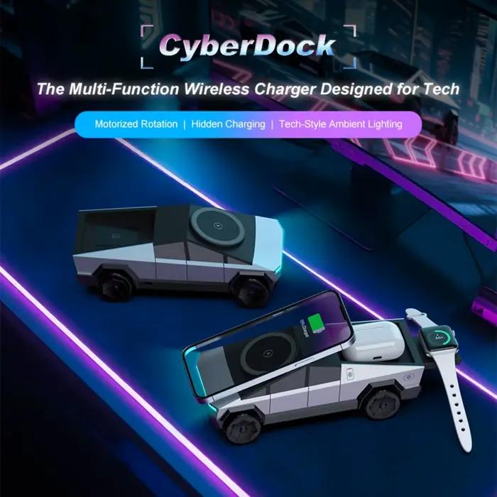 Cybertruck – chargeur magnétique sans fil rapide 3 en 1