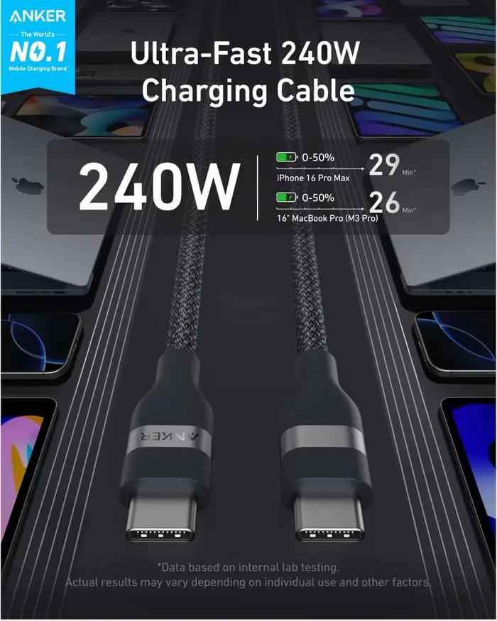 Câble USB-C vers USB-C Anker A82E2 (0