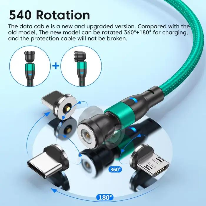 Câble de chargement magnétique AUFU en aluminium et nylon, 1m à 3m, Micro-USB et Type C, multicolore pour iPhone et autres smartphones occasions spéciales