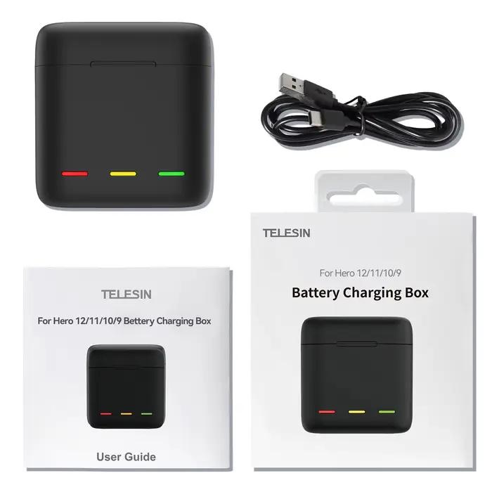 TELESIN chargeur de batterie Portable charge rapide
