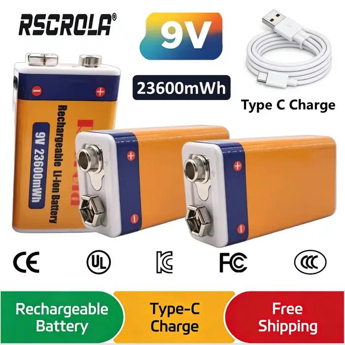 Batterie Li-Ion rechargeable 9V 23600mWh