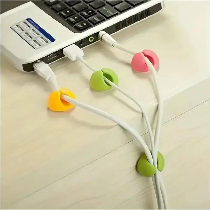 Lot de 6 clips de câble adhésif pour bureau