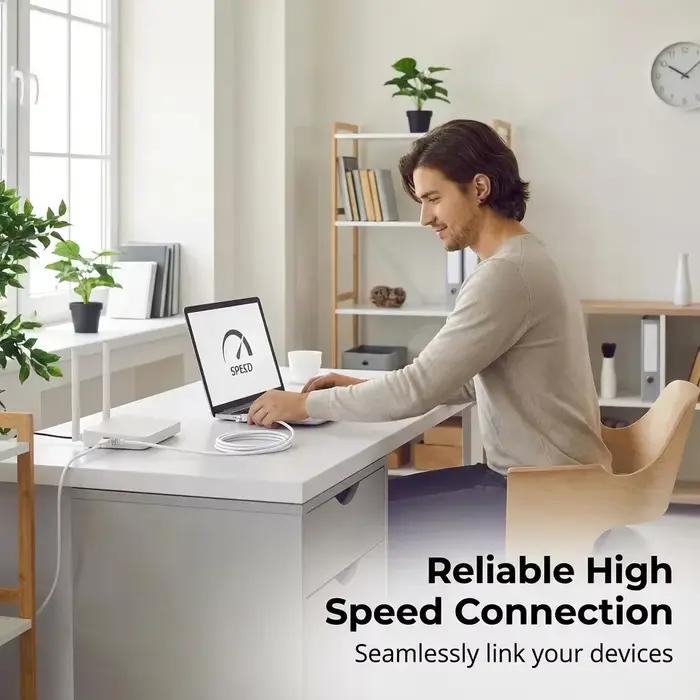 Câble Ethernet Cat6 Gigabit Haute Vitesse 1000 Mbps Câble Internet RJ45 Blindé Cordon Réseau LAN Pour Ordinateur Portable Blanc Bleu Gris Noir Occasions Spéciales