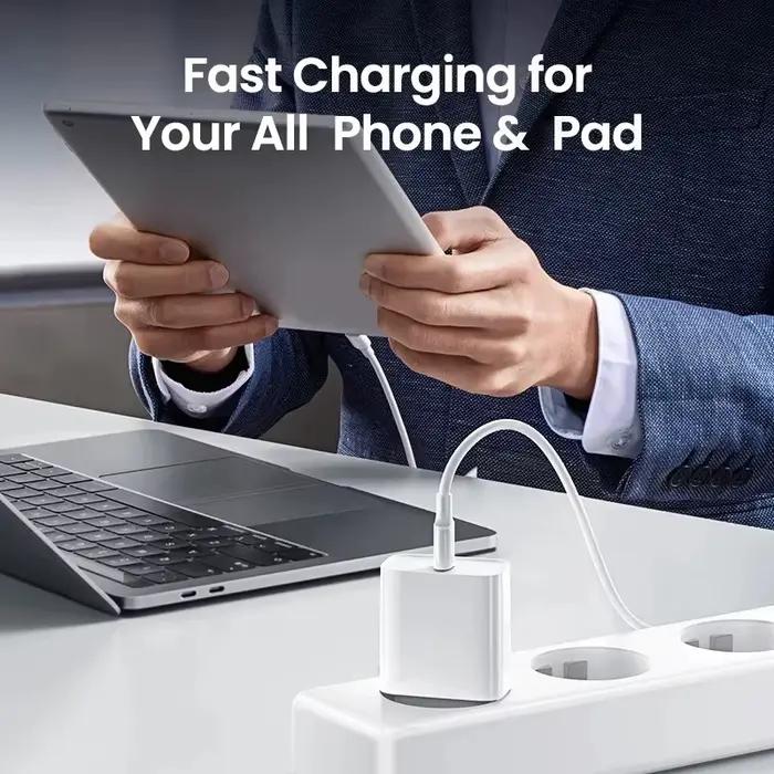 Chargeur de téléphone PD 40W pour iPhone, compatible avec iPhone 11, 13, 14, 15, 16, 17 Pro Max, iPad, câble de données USB C 2M, charge rapide, câble de type C