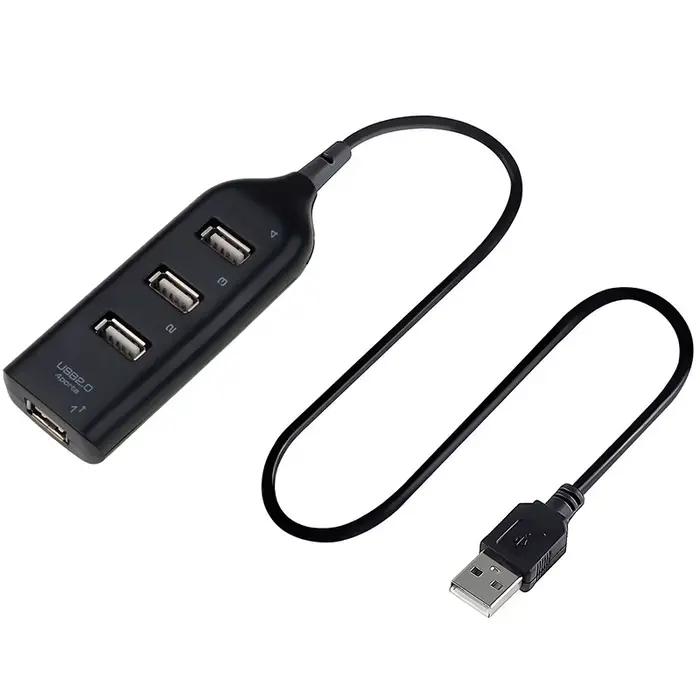 Hub USB 2.0 4 Ports Blanc et Noir pour Connectivité Augmentée et Performance Optimisée Ordinateur Portable Bureau