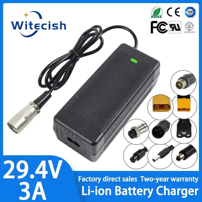 Chargeur 29.4V 3A pour batterie Li-ion 24v 25.2v 7S 18650