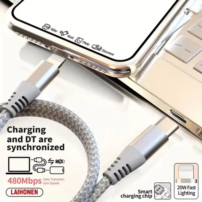 LAIHONEN pour iPhone 14 13 12 certifié MFI Type c vers Lightning câble de charge rapide pour iPad