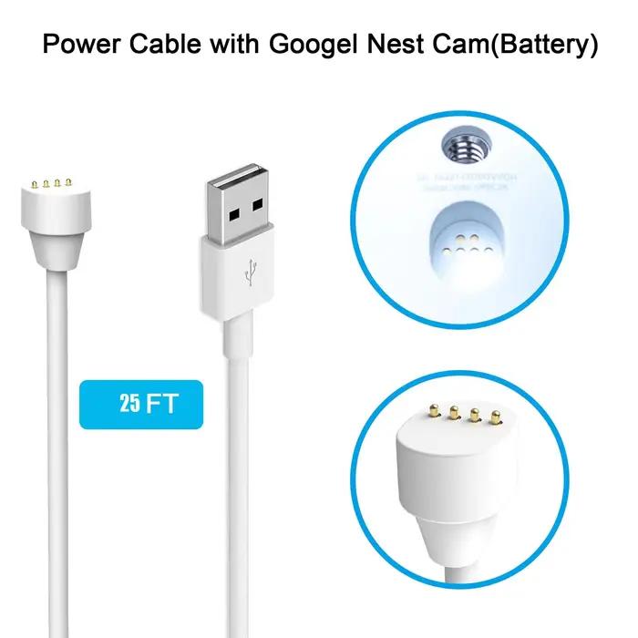 Câble de charge rapide USB résistant aux intempéries de 25 pieds/7