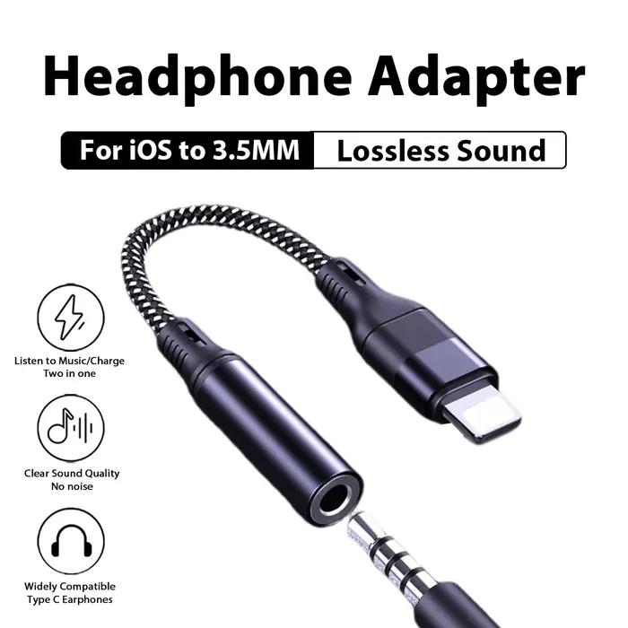 Adaptateur de câble Lightning vers Jack AUX 3 5 MM