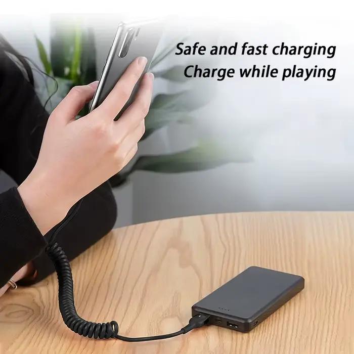 Câble de données télescopique à ressort 5A 66W USB vers Type-C/Dual Type-C pour charge rapide en voiture 1M 1.8M 2M pour iPhone 17 Xiaomi 17