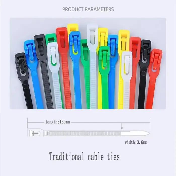 100 attaches-câbles réutilisables en nylon