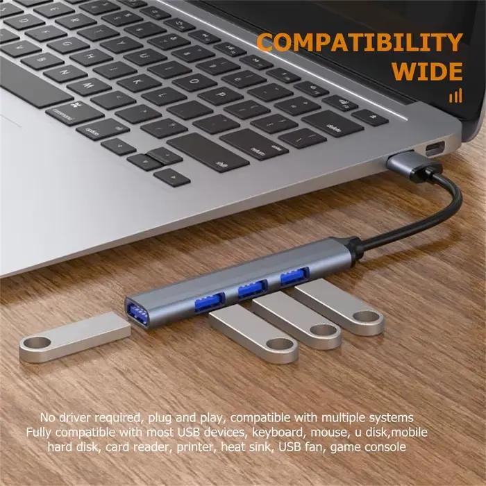 Hub USB Type C 3.0 4 Ports Multi USB Adaptateur Répartiteur pour HUAWEI Xiaomi Lenovo Macbook PC Accessoires Informatiques Occasions Spéciales