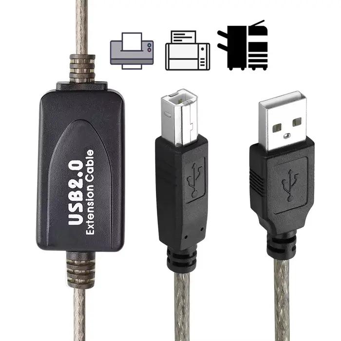Câble USB 2.0 B 10M 15M avec puce