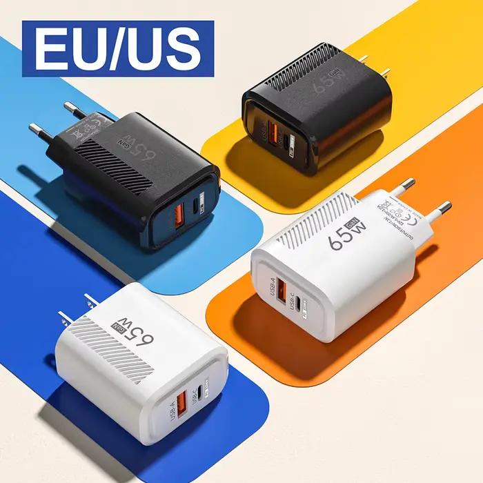 65W GaN USB C chargeur rapide QC3.0 prise ue/US adaptateur