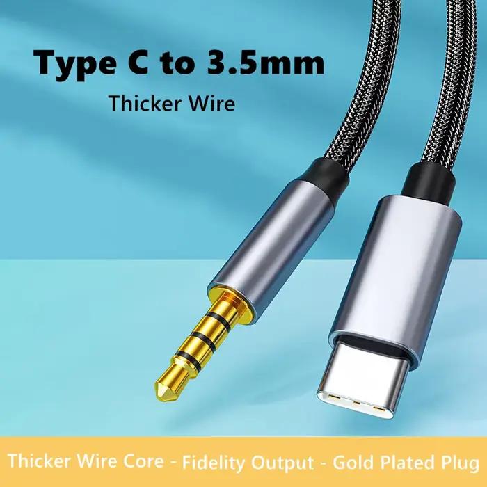 Câble adaptateur de connexion Audio AUX USB Type C à 3.5mm, pour haut-parleur de voiture, écouteurs, double prise, câble Audio Android avec Port de Type C