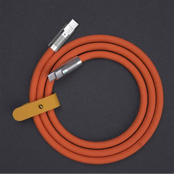 120w 6a Charge Super rapide PD Type C câble en Silicone liquide