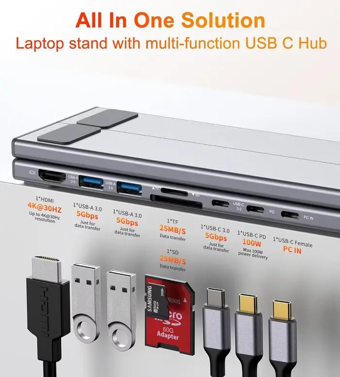 Support de Station d'accueil USB C pour ordinateur portable
