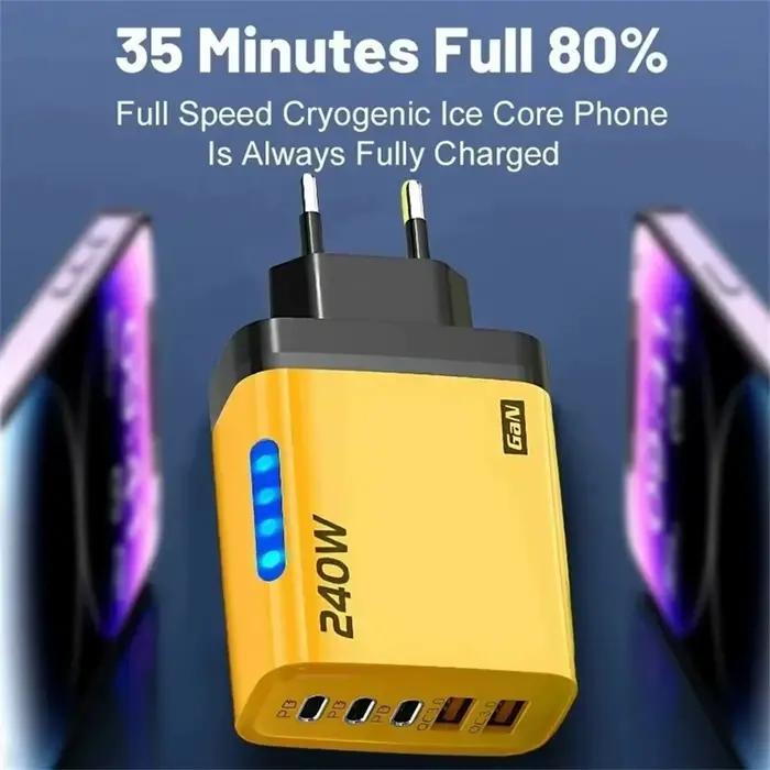 Chargeur USB C GaN 240W 5 en 1