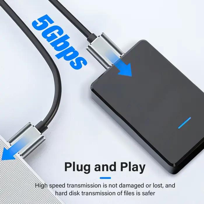 Câble USB A 3.0 vers Micro B pour disque dur externe HDD SSD fil de charge de données pour ordinateur portable Toshiba Seagate HP Sandisk données rapides plug and play aluminium alloy shell PVC construction robuste entretien facile occasions spéciales