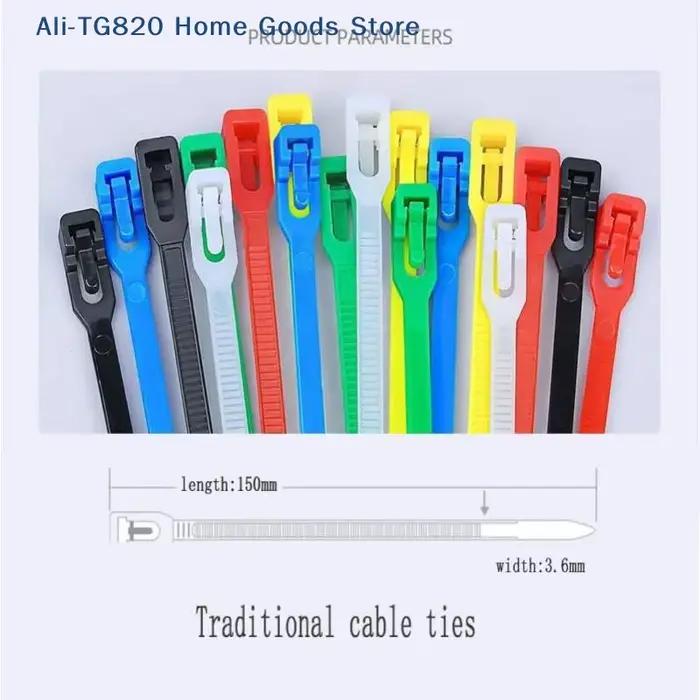 [TG820] 100 attaches-câbles détachables en plastique coloré