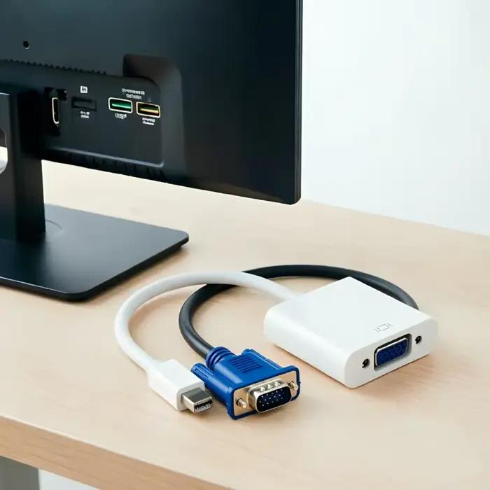 Câble adaptateur Mini DP vers VGA HD ; Convertisseur MiniDP