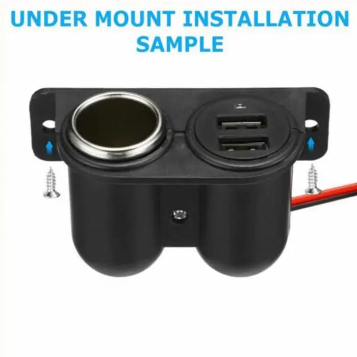 Allume-cigare multifonction Ports prise 2 USB 3.1A/3100ma chargeur de voiture camping-car Multi prise Port adaptateur chargeur voitures encastrées