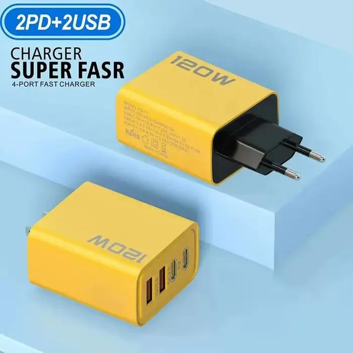 Total 120W 1/2/3 pièces chargeur rapide Type C Charge