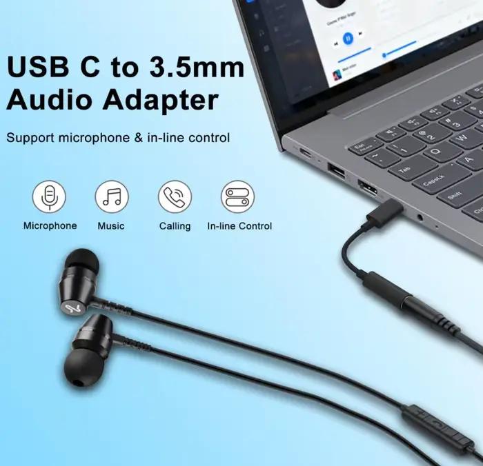 Adaptateur USB-C vers prise casque 3,5 mm femelle vers USB-C mâle pour Samsung Galaxy S25/S25 Ultra/S24/S24 écouteurs casque câble audio téléphone mobile compatibilité audio smartphone