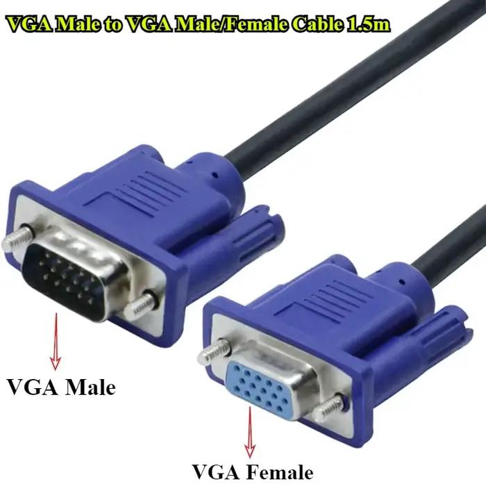 Câble VGA vers VGA 15 broches Mâle-Mâle/Femelle