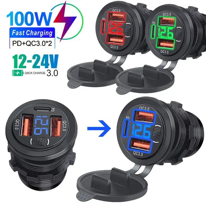 Chargeur de voiture à trois Ports PD