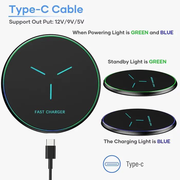 Chargeur sans fil 200W avec lumière LED
