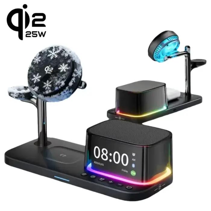 Chargeur sans fil magnétique Qi2 25W avec refroidissement ICE et haut-parleur Bluetooth pour iPhone 17