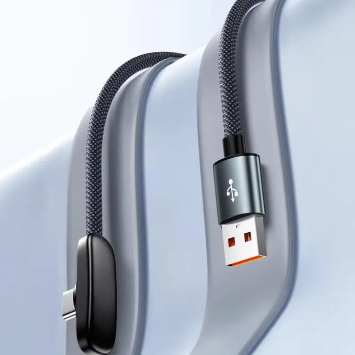 Câble de charge rapide 100W à angle droit 90 degrés USB C Type C, cordon de données pour téléphone portable, câble de charge rapide pour Samsung MI