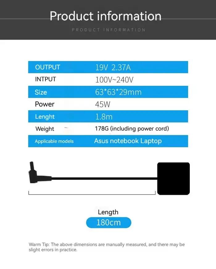 Chargeur adaptateur secteur pour ordinateur portable