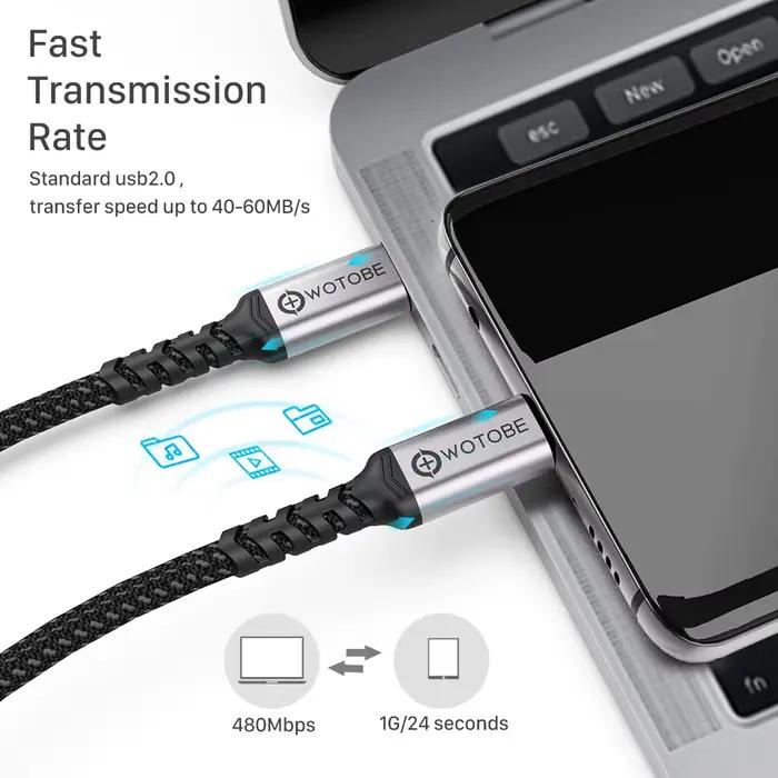 WOTOpunLong-Câble USB Type-C 5A E-Mark