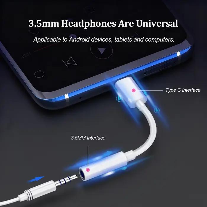 Adaptateur Audio Jack Type C à 3.5mm pour iPhone 17 16 15 14, iPad, Huawei MatePad, Samsung Galaxy Tab, Compatible avec Ecouteurs 3.5mm Occasions Spéciales