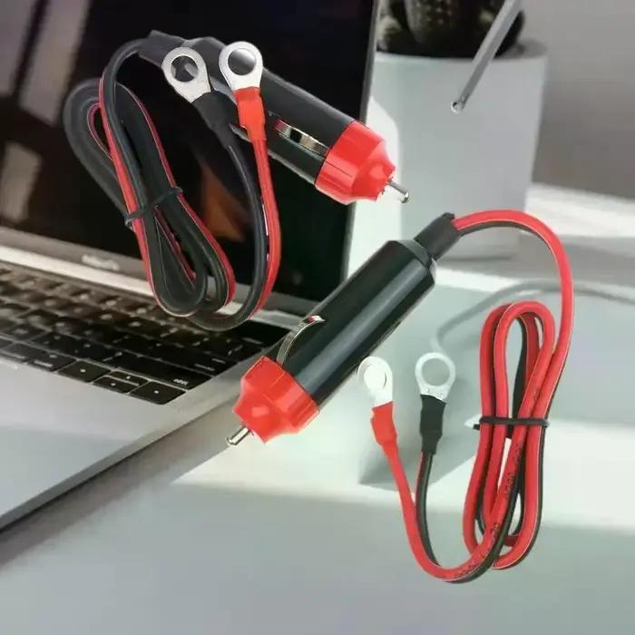 Câble d'alimentation pour voiture 50 cm avec prise allume-cigare et connecteur à œillet pour batterie