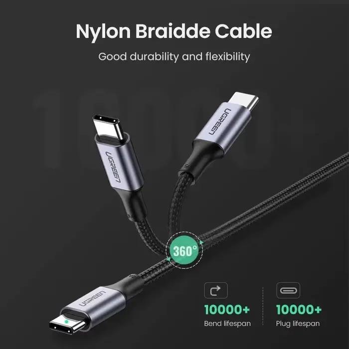 Câble USB Type C à USB C rapide 5A 100W pour Samsung Galaxy Z Fold S21 MacBook Pro compatibilité charge rapide occasionnels