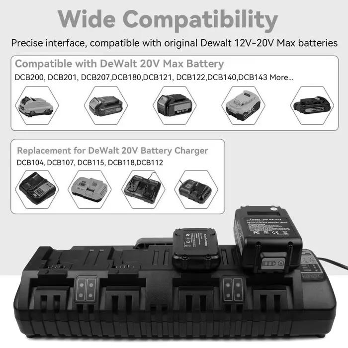 Chargeur de batterie 4 ports rapide et sécurisé pour batteries DL 14.4-18V charge simultanée batteries lithium-ion occasions spéciales recharge efficace et sécurité maximale