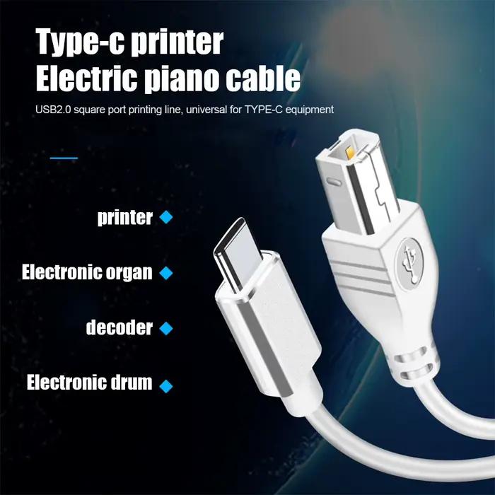 Câble USB Micro/Type C vers USB B pour Instruments de Musique Électronique Contrôleur de Clavier MIDI Haute Qualité 1m 2m 3m Blanc Noir