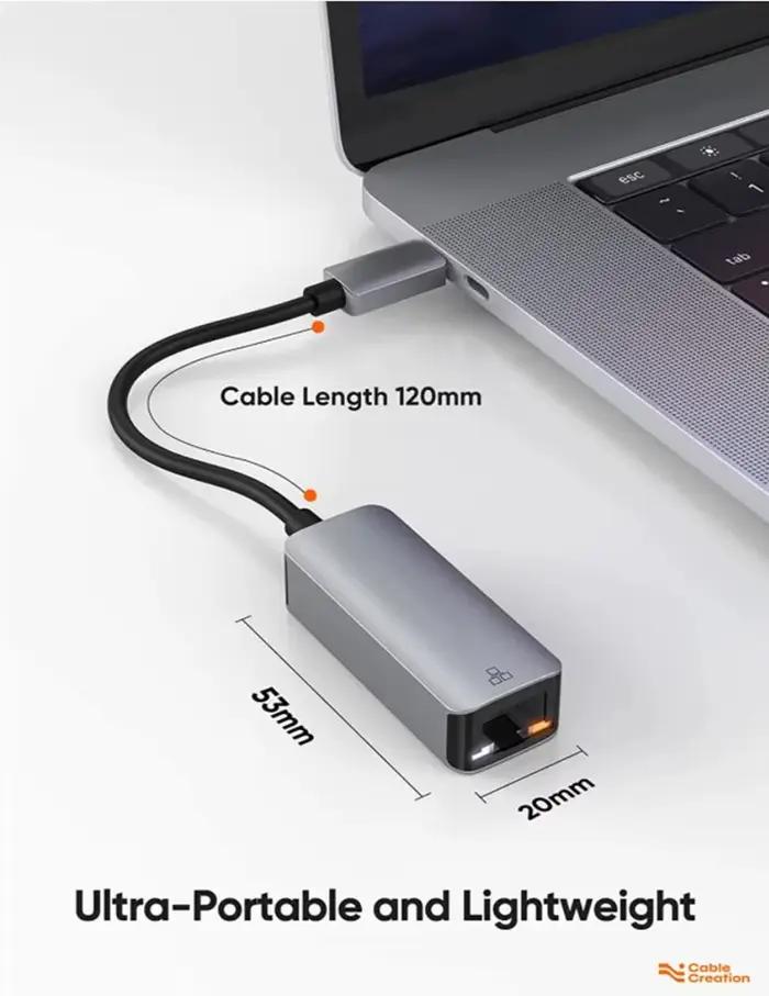 Adaptateur USB C vers Ethernet 1000M
