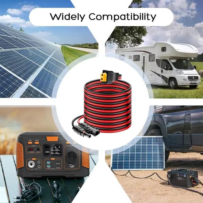 Câble adaptateur panneau solaire 12awg vers XT60 5m/3m pour générateur