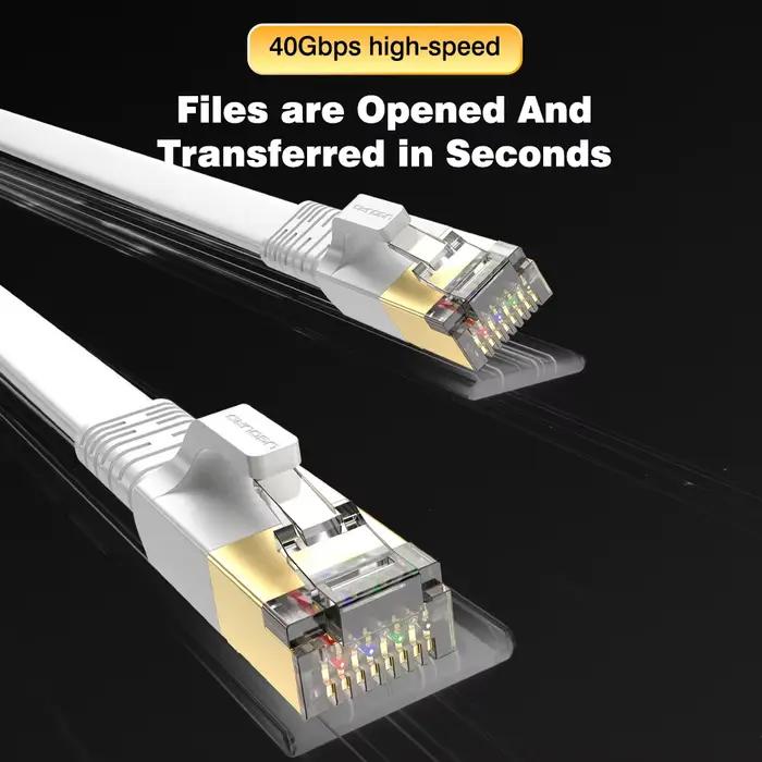 Nouveau câble Ethernet Cat8 blanc 40 Gbps
