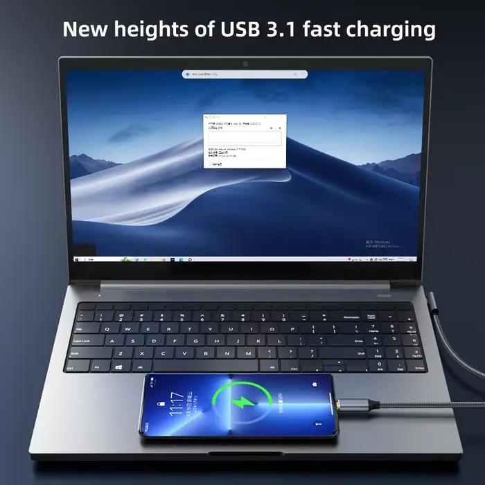 Câble USB C 3 Gen2 10Gbps pour charge rapide et transfert de données rapide MacBook Pro Samsung Xiaomi